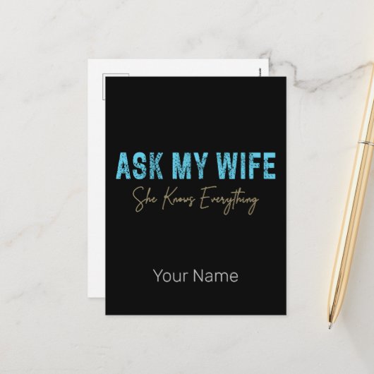 妻頼は全てのことわざを知っておもしろいいる シーズンポストカード (正面/裏面インサイチュ)