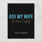 妻頼は全てのことわざを知っておもしろいいる シーズンポストカード (正面)