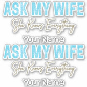 妻頼は全てのことわざを知っておもしろいいる シール (正面)