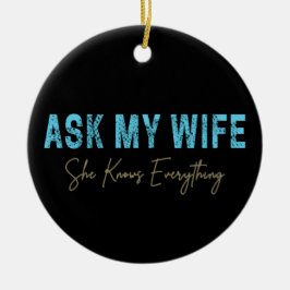 妻頼は全てのことわざを知っておもしろいいる セラミックオーナメント