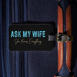 妻頼は全てのことわざを知っておもしろいいる ラゲッジタグ