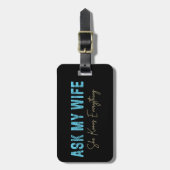 妻頼は全てのことわざを知っておもしろいいる ラゲッジタグ (正面縦)