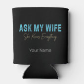 妻頼は全てのことわざを知っておもしろいいる 缶クーラー (裏面)