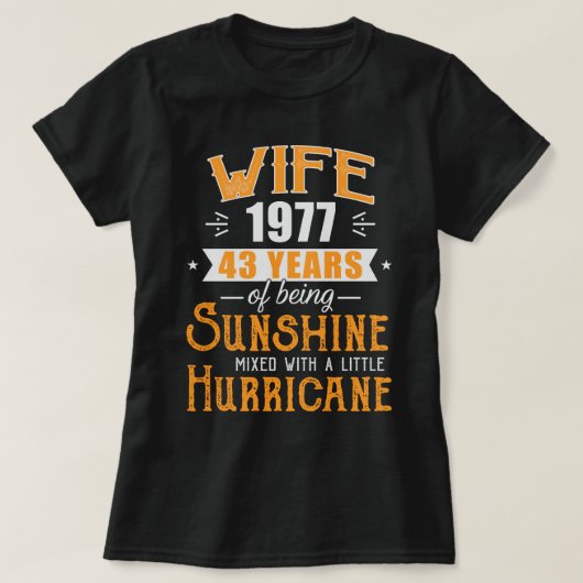 妻1977年ギフト43結婚周年 Tシャツ (デザイン正面)