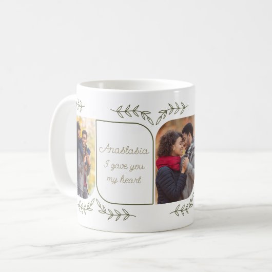 妻3縦写真の愛する言葉フェミニン コーヒーマグカップ (正面左)