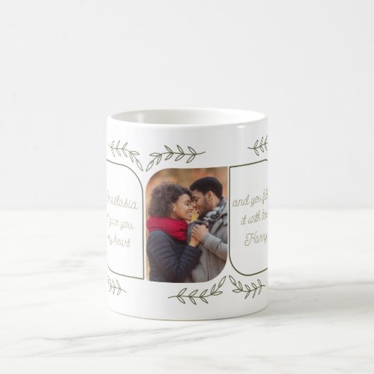 妻3縦写真の愛する言葉フェミニン コーヒーマグカップ (中央)