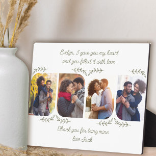 妻4垂直方向の写真を愛する言葉繊細な葉 フォトプラーク