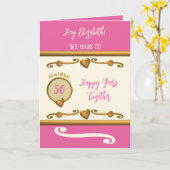 妻50周年我々はそれをピンクに作った カード (黄色い花)