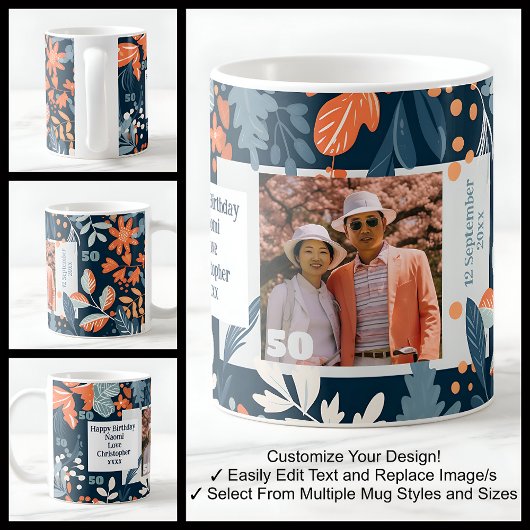 妻50誕生日名鮮やかPhoto Mag 004 コーヒーマグカップ