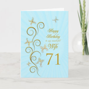 妻71日の誕生日と金蝶 カード