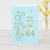 妻84th誕生日と金蝶 カード (黄色い花)