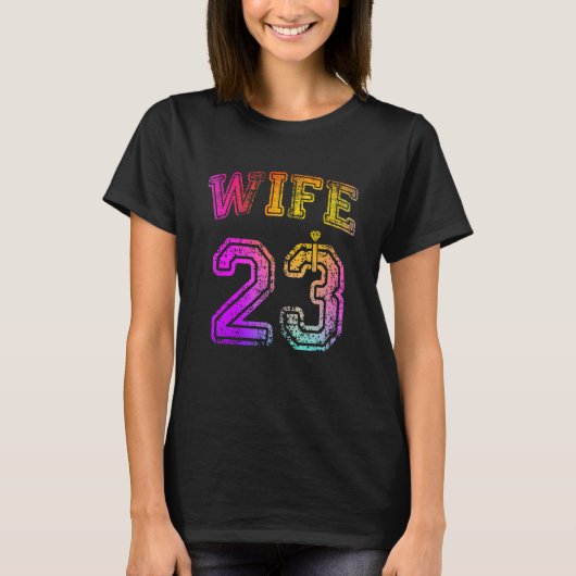 妻 エンゲージパーティー 妻 お揃い 2023 ハネムーン Tシャツ (正面)