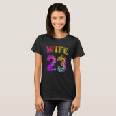 妻 エンゲージパーティー 妻 お揃い 2023 ハネムーン Tシャツ (正面フル)