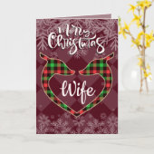 妻/ガールフレンドのクリスマスに2頭の雌鹿 カード (黄色い花)