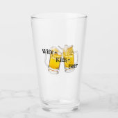 妻+キッズ=ビールの父親の日ガラスを飲カスタムむ日 タンブラーグラス (正面)