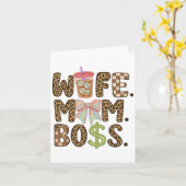 妻 ママ ボス ピンク レパード コケティー ママ 母の日 女性 D カード (黄色い花)