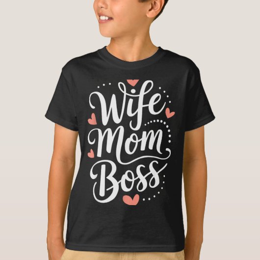 妻 ママ ボス 面白い母の日 Tシャツ (正面)