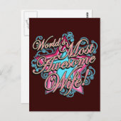 妻 – 世最高の界! ポストカード (正面/裏面)