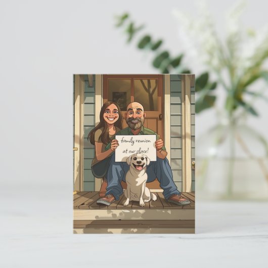 妻、夫、犬 ポストカード (スタンド正面)