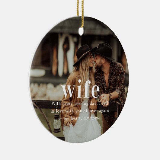 妻 | 感傷的な写真記念クリスマス セラミックオーナメント (右)