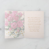 妻、母の日 – バラとダシー – カモミール。 カード (内部)