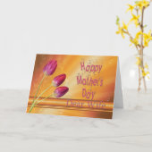 妻、母の日、太陽の光でいっぱいのチューリップ カード (黄色い花)