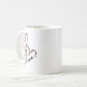 妻 母 メモー ヒョウ柄 ハート バレンタイン 女性 コーヒーマグカップ (正面左)