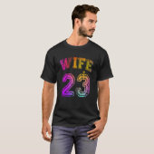 妻 結婚式 披露宴 妻 おそろい 2023 ハネムーン Tシャツ (正面フル)