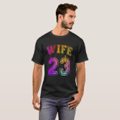 妻 結婚記念パーティー 妻ペア 2023 ハネムーン Tシャツ (正面フル)