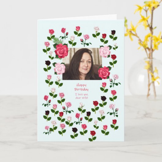 妻，誕生日,バラ カード (黄色い花)