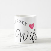 妻 赤いハート 誕生日。将来の妻 バレンタインデー コーヒーマグカップ (中央)