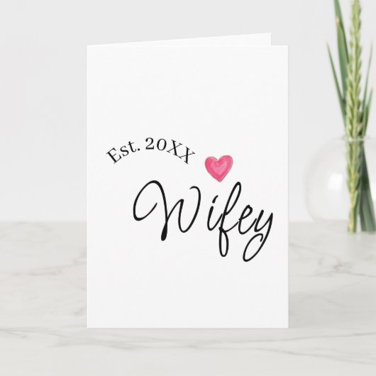 妻 赤いハート 誕生。将来の妻 バレンタインデー カード (正面)