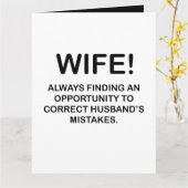 妻 面白い タイポグラフィー 妻へのグリーティング カード (黄色い花)