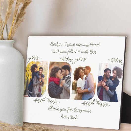 妻 4 垂直写真 愛情の言葉 繊細な葉 フォトプラーク