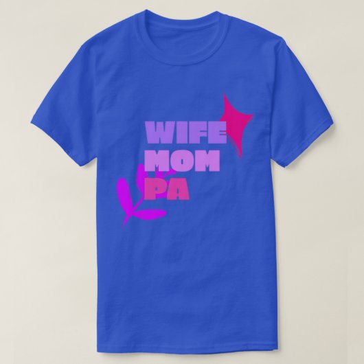 妻MOM PA医師アシスタント引用文はっきりした文字W Tシャツ (デザイン正面)