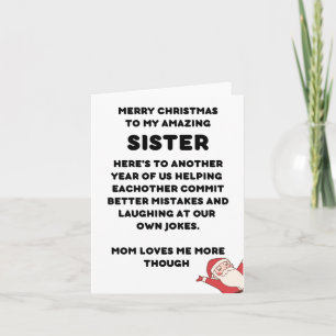 姉おもしろい妹用クリスマスカード カード
