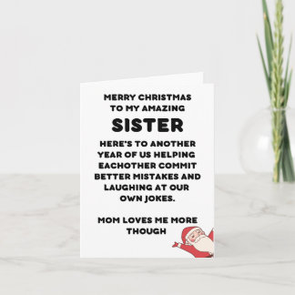姉おもしろい妹用クリスマスカード カード