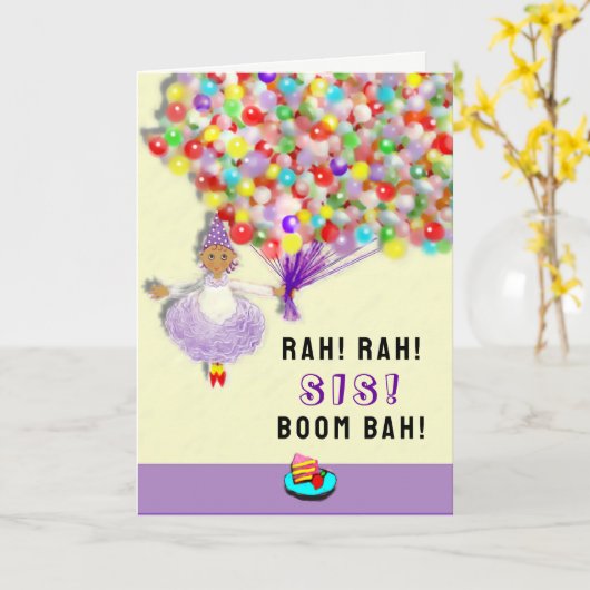 姉おもしろい誕生日 カード (黄色い花)