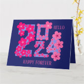 姉からの2024年新年のご挨拶 カード (黄色い花)