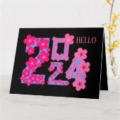 姉からの2024年新年のご挨拶 カード (黄色い花)