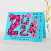 姉からの2024年新年のご挨拶 カード (黄色い花)