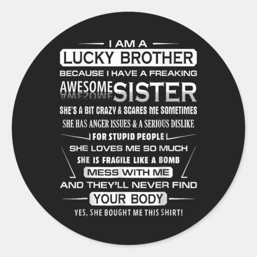 姉から弟へのクリスマスの楽しみ ラウンドシール (正面)