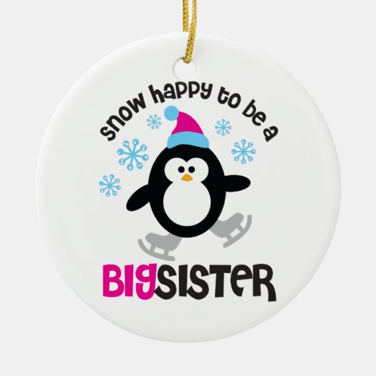 姉があること幸せな雪 セラミックオーナメント (正面)