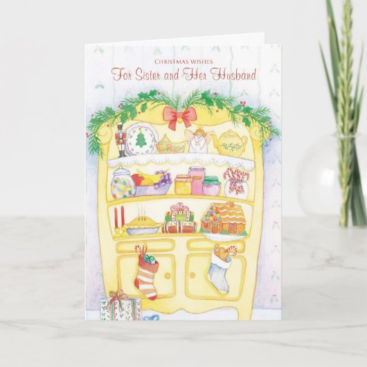姉と夫へのクリスマスの願い シーズンカード (正面)