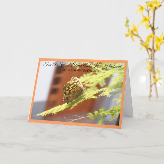 姉と義兄の結婚記念日カード カード (黄色い花)