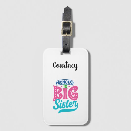 姉に昇進し、新生児姉リビール ラゲッジタグ (正面縦)