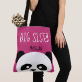姉のかわいいのパンダくまの顔動物の兄弟姉妹 トートバッグ (クローズアップ)