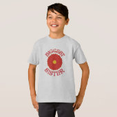 姉のオレンジおよび黄色のダリアの花のTシャツ Tシャツ (正面フル)