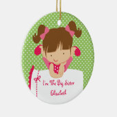 姉のクリスマスのオーナメントの甘いブロンドの女の子 セラミックオーナメント (右)