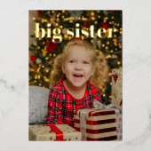 姉のクリスマス妊娠の発表 箔シーズンカード (正面)